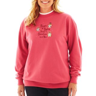 Fleece Graphic Sweatshirt, Pink, Womens