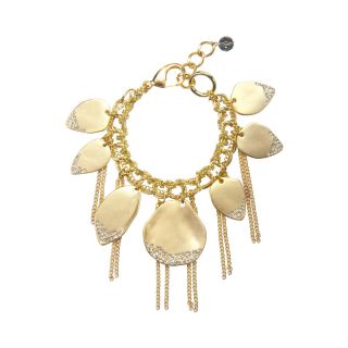 PALOMA & ELLIE Gold Tone Glass Leaf Charm Bracelet, Womens