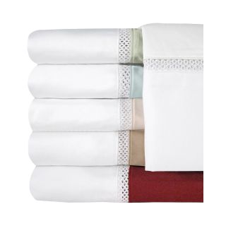 Veratex 500tc Egyptian Cotton Sateen Embroidered Duet Pillowcases, White