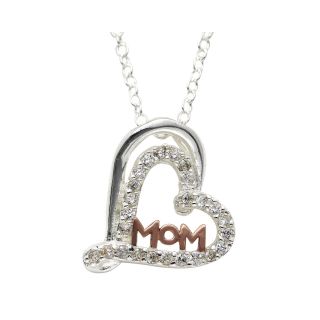 Bridge Jewelry Cubic Zirconia Mom Heart Pendant