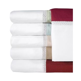 Veratex 500tc Egyptian Cotton Sateen Embroidered Duet Pillowcases, Merlot