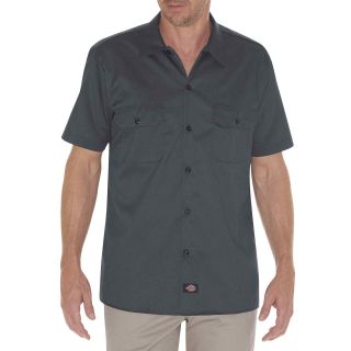 Dickies Short Sleeve Slim Fit Work Shirt, Charcoal, Mens