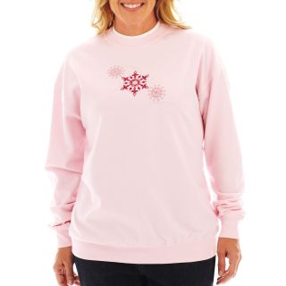 Fleece Graphic Sweatshirt, Pink, Womens