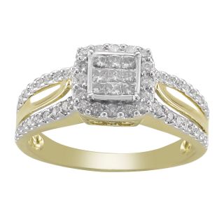 CT. T.W. Princess Diamond Engagement Ring, Yellow/Gold, Womens