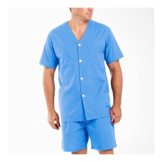 Stafford Short Sleeve Pajama Set, Cobalt Solid, Mens