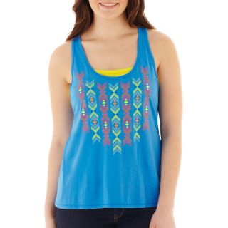 ARIZONA Flyaway Back Tank Top   Plus, Blue, Womens