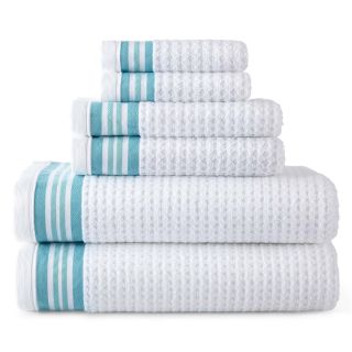 JCP Home Collection  Home 6 pc. Quick Dri Towel Set, Aqua Frost Stripe