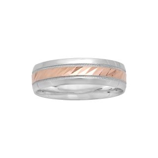 Mens 6mm Two Tone Gold Wedding Band, Two Tone