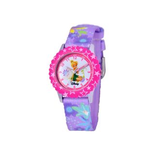 Disney Time Teacher Tinker Bell Kids Purple Graphic Strap Watch, Girls
