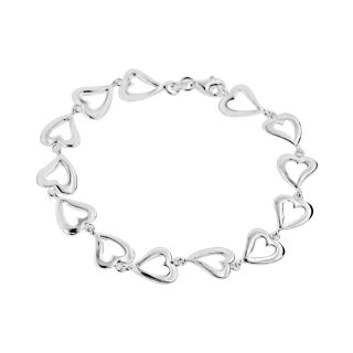 Open Design Heart Bracelet Sterling Silver, Womens