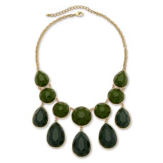 Olive Green Round & Teardrop Bubble Necklace