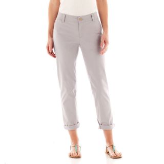 LIZ CLAIBORNE Chino Cropped Pants   Tall, Silver, Womens