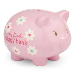 Carters Ceramic Piggy Bank, Pink
