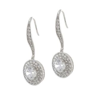 CZ by Kenneth Jay Lane Round Pavé Halo Earrings, Womens
