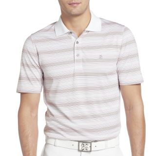 Izod Golf Short Sleeve Feeder Striped Polo, White, Mens