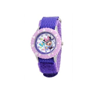 Disney Minnie Mouse Kids Time Teacher Purple Strap Watch, Girls