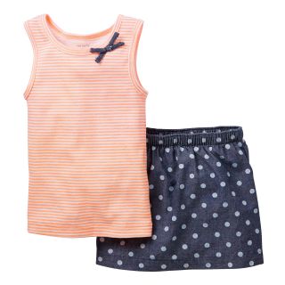 Carters 2 pc. Tank Top and Skort Set   Girls 2t 4t, Stripe, Stripe