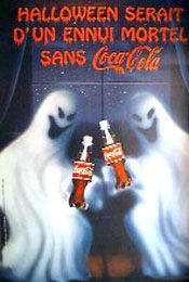 COCA COLA GHOST (HALLOWEEN FRENCH ROLLED ADVERTISING POSTER)