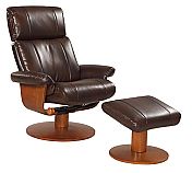 Mac Motion Nora Euro Recliner and Ottoman in Espresso Leather with