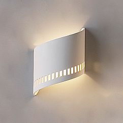 9 Ceramic Ribbon Sconce w/ Contemporary Light Window Border