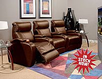 Lane Frampton Row of Three in Brown With Power Recline