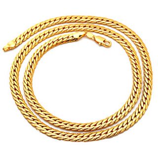 Mens 18K Gold Plated Figaro Chunky Necklaces 5MM 55CM With Stamp