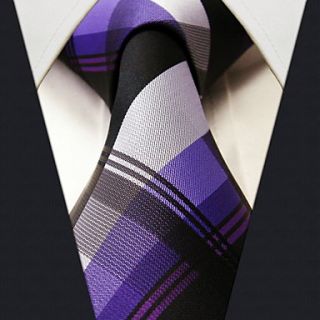 Business Purple Check Pattern Necktie
