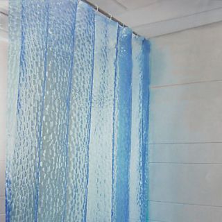 Shower Curtain Modern Blue Water Cube Print Environmental W79 x L71