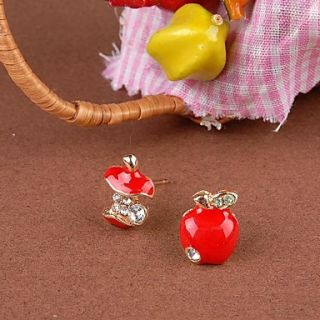 Women Apple Shinning Beautiful Crystal Earrings