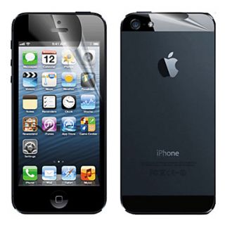 Anti Glare Matte Front and Back Screen Protector with Cleaning Cloth for iPhone 5
