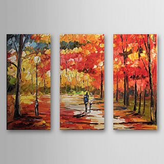 Hand Painted Oil Painting Landscape with Stretched Frame Set of 3 1308 LS0585