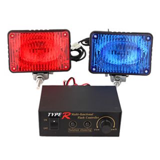 Car Multi function Flash Strobe Warning Light with Extra 3 Sets Covers and Flash Light Controller