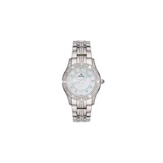 Bulova Womens Crystal Mother of Pearl Watch