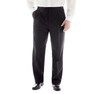 Stafford Pleated Tuxedo Pants   Big and Tall, Black, Mens