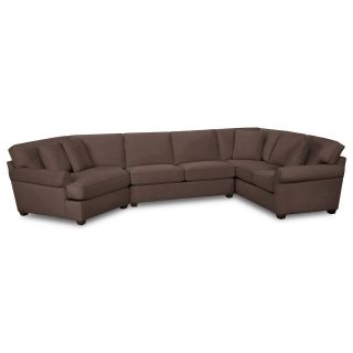 Possibilities Roll Arm 3 pc. Right Arm Sofa Sectional, Mahogany