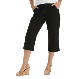 Lee Brittany Roll Up Cropped Pants   Petite, Black, Womens