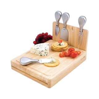 Picnic Time Asiago Folding Cheese Board with Tools