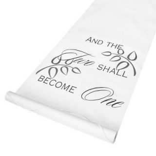 White Two Shall Become One Aisle Runner   36 X 100