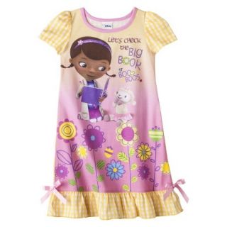 Doc McStuffins Toddler Girls Short Sleeve Nightgown   Yellow 4T