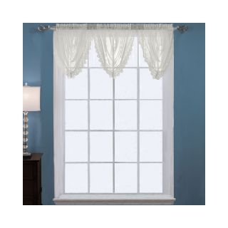 Deville Rod Pocket Sheer Waterfall Valance, Parchment