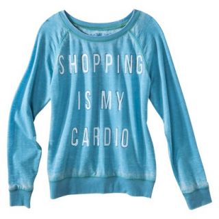 Juniors Shopping Is My Cardio Lightweight Sweatshirt   Blue XS(1)