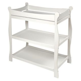 White Finish Sleigh Style Changing Table