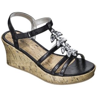 Girls Cherokee Hallie Gladiator Wedge Sandals   Black 6
