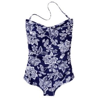Clean Water Womens 1 Piece Floral Swimsuit  Blue M