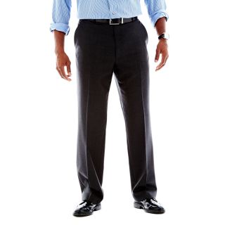 Stafford Travel Flat Front Trousers   Big and Tall, Charcoal Shark, Mens