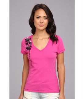 Fox Mind Games V Neck Tee Womens T Shirt (Pink)