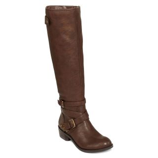 A.N.A Denton Strap Detailed Tall Boots, Brown, Womens