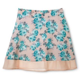 Xhilaration Juniors Skirt with Contrast Hem   Floral XXL(19)