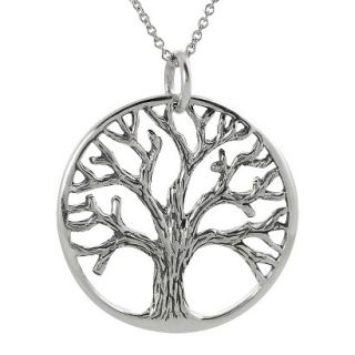Journee Collection Sterling Silver Cut out Tree of Life Necklace   Silver