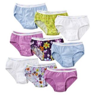 Hanes Girls Assorted Print 9 Pack Hipsters Underwear 12